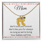Mom Necklace / Engraved Baby Foot with Birthstone Necklace