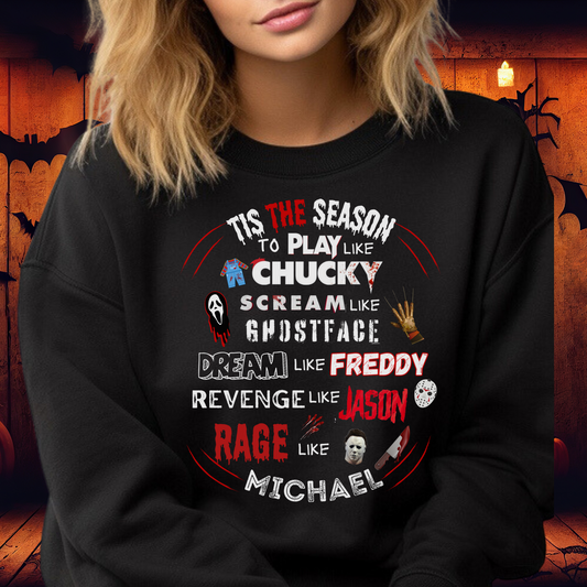 Tis The Season Halloween  Crewneck Pullover Sweatshirt