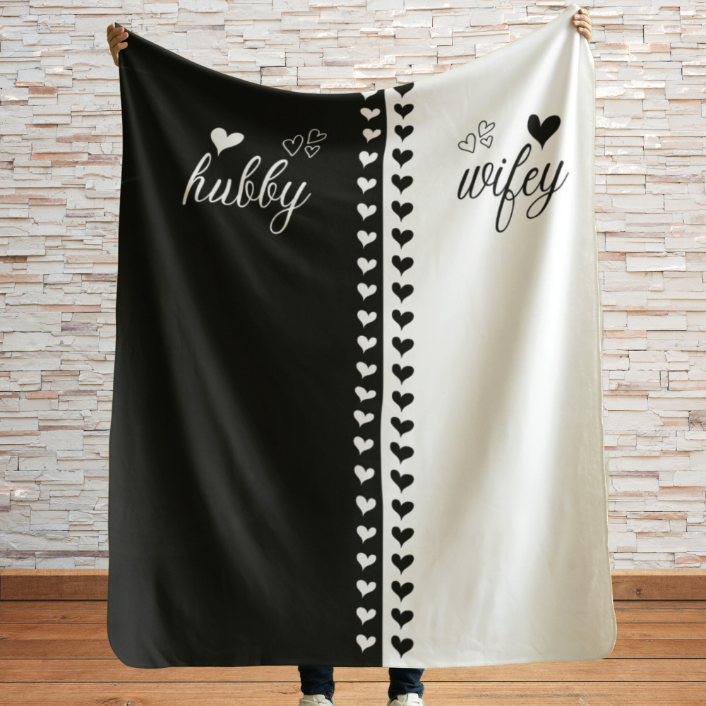 Hubby & WifeyPremium Black Sherpa Blanket 60x80