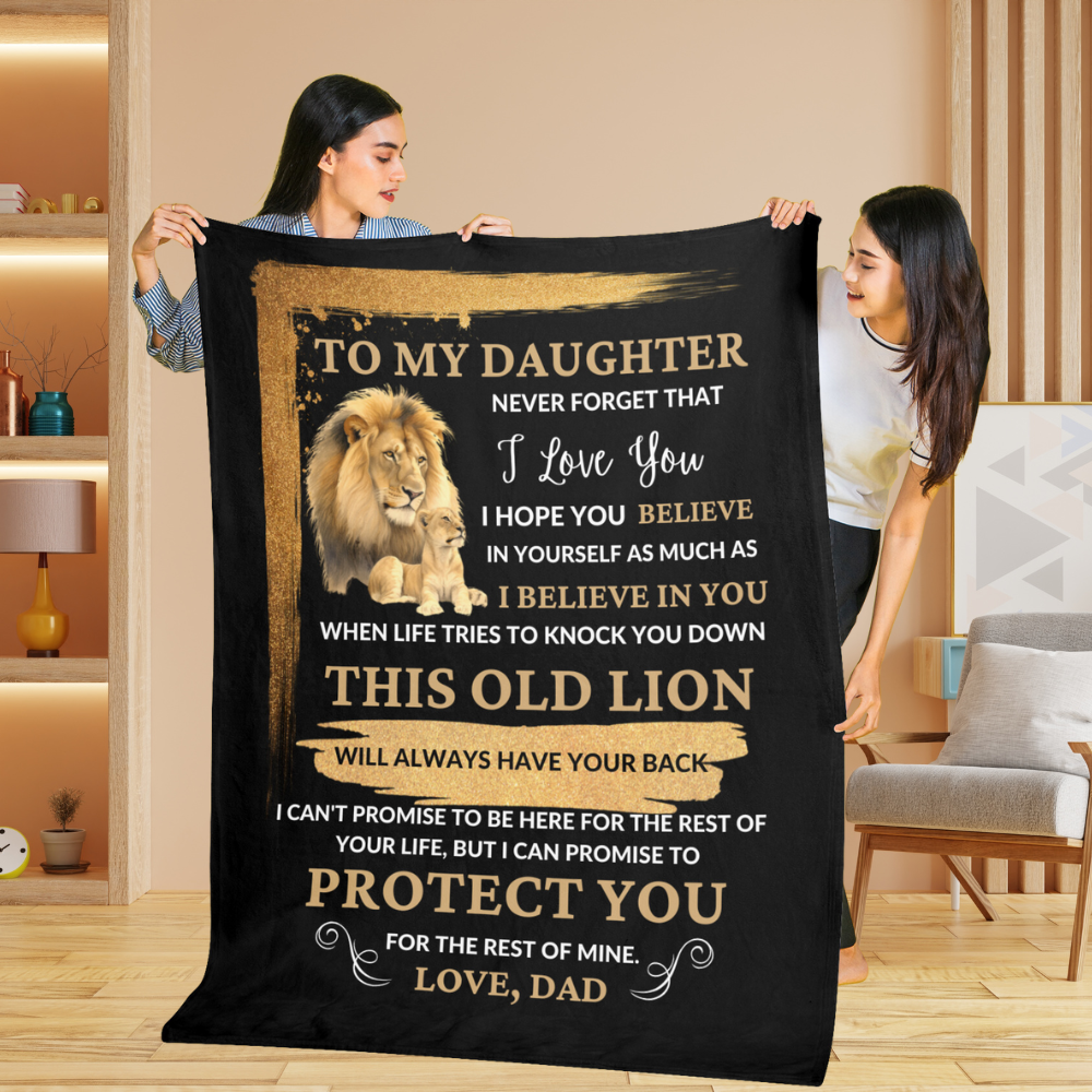 To My Daughter / This Old Lion / Love, Dad  Mink Sherpa Blanket 50x60