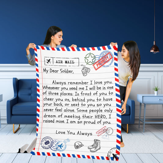 My Dear Soldier Veteran Blanket from Parent / Premium Mink Sherpa Blanket 50x60