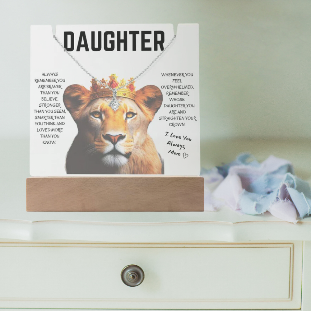 Daughter Keepsake Acrylic Bundle with Alluring Beauty Necklace