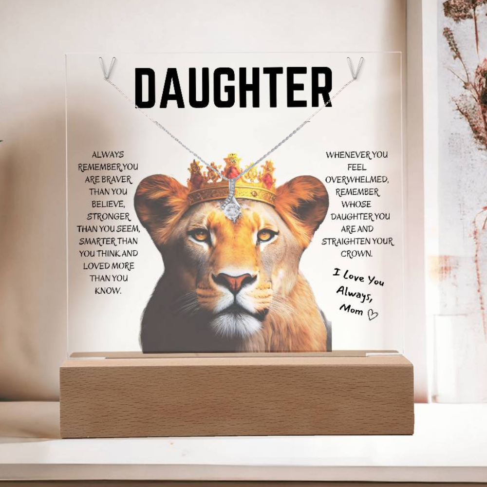 Daughter Keepsake Acrylic Bundle with Alluring Beauty Necklace