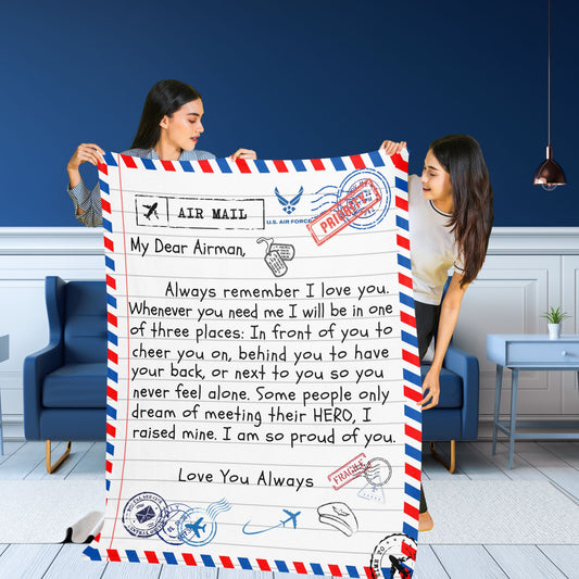 My Dear Airman Veteran Blanket from Parent / Premium Mink Sherpa Blanket 50x60