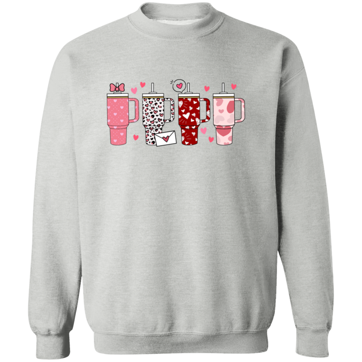 Valentine Day Cup Crewneck Pullover Sweatshirt