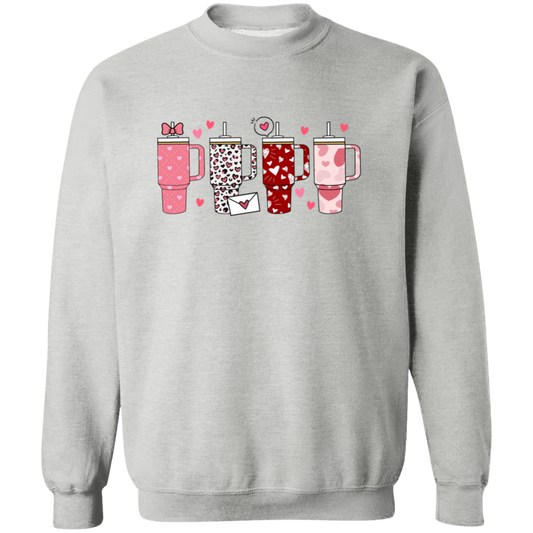 Valentine Day Cup Crewneck Pullover Sweatshirt