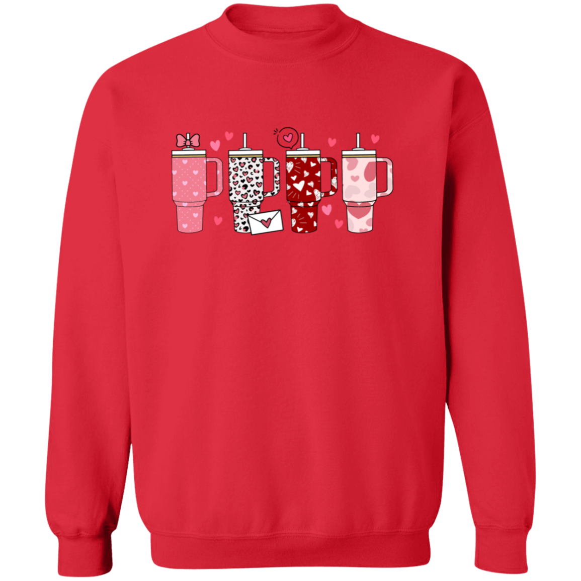 Valentine Day Cup Crewneck Pullover Sweatshirt