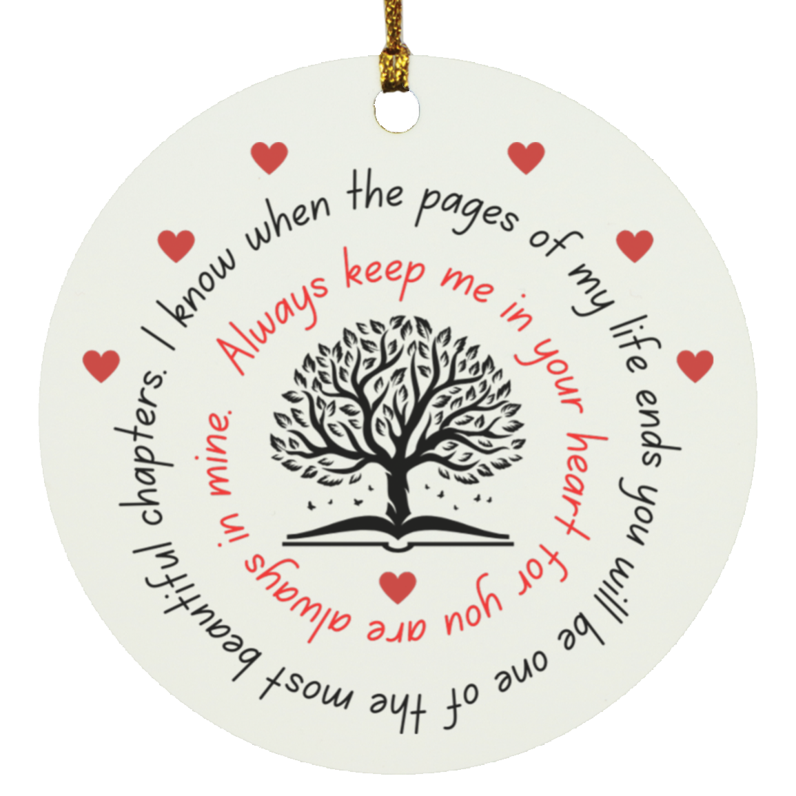 Always Keep me in your Heart  Circle Ornament