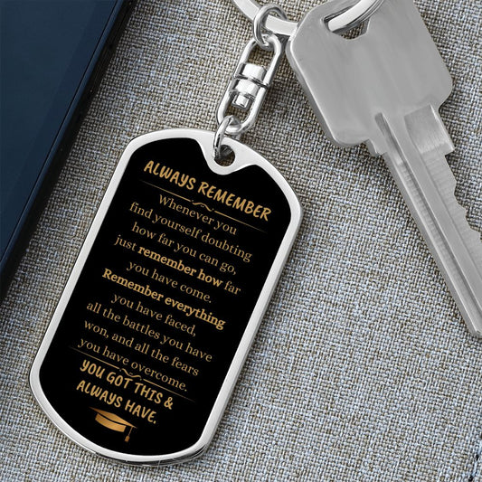 Encouragement / Dog Tag Keychain