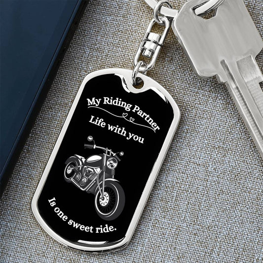 Biker / Dog Tag Keychain