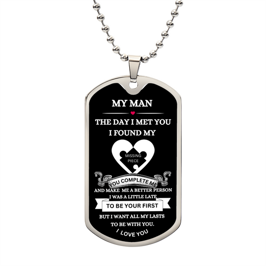 My Man / Dog Tag Necklace