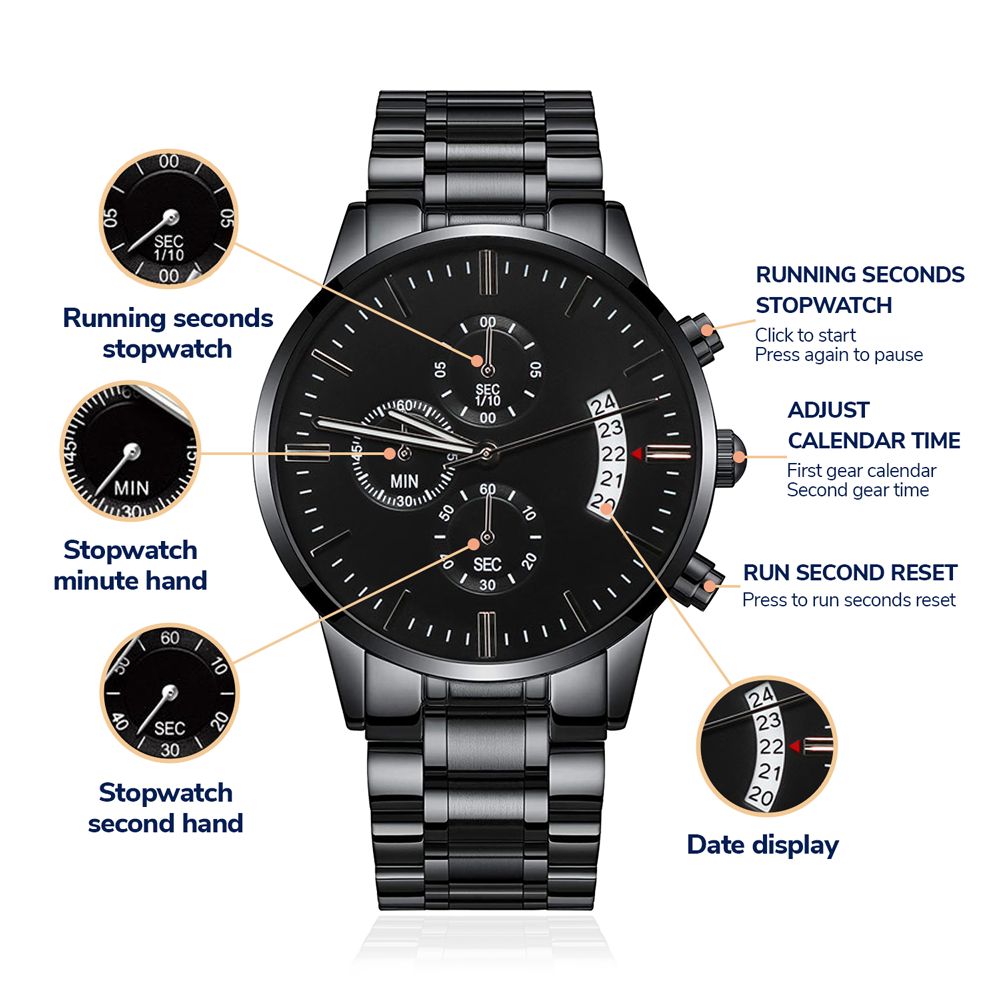 Dad / Black Chronograph Watch