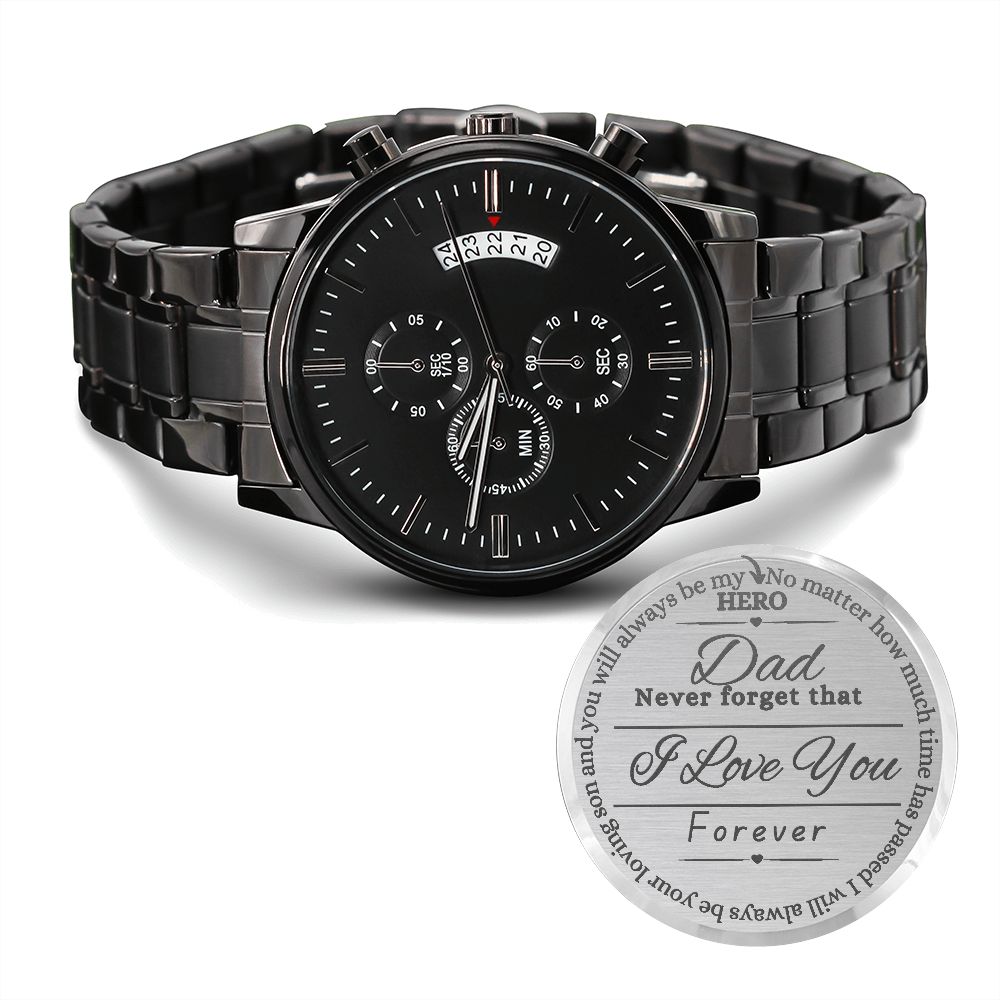 Dad / Black Chronograph Watch