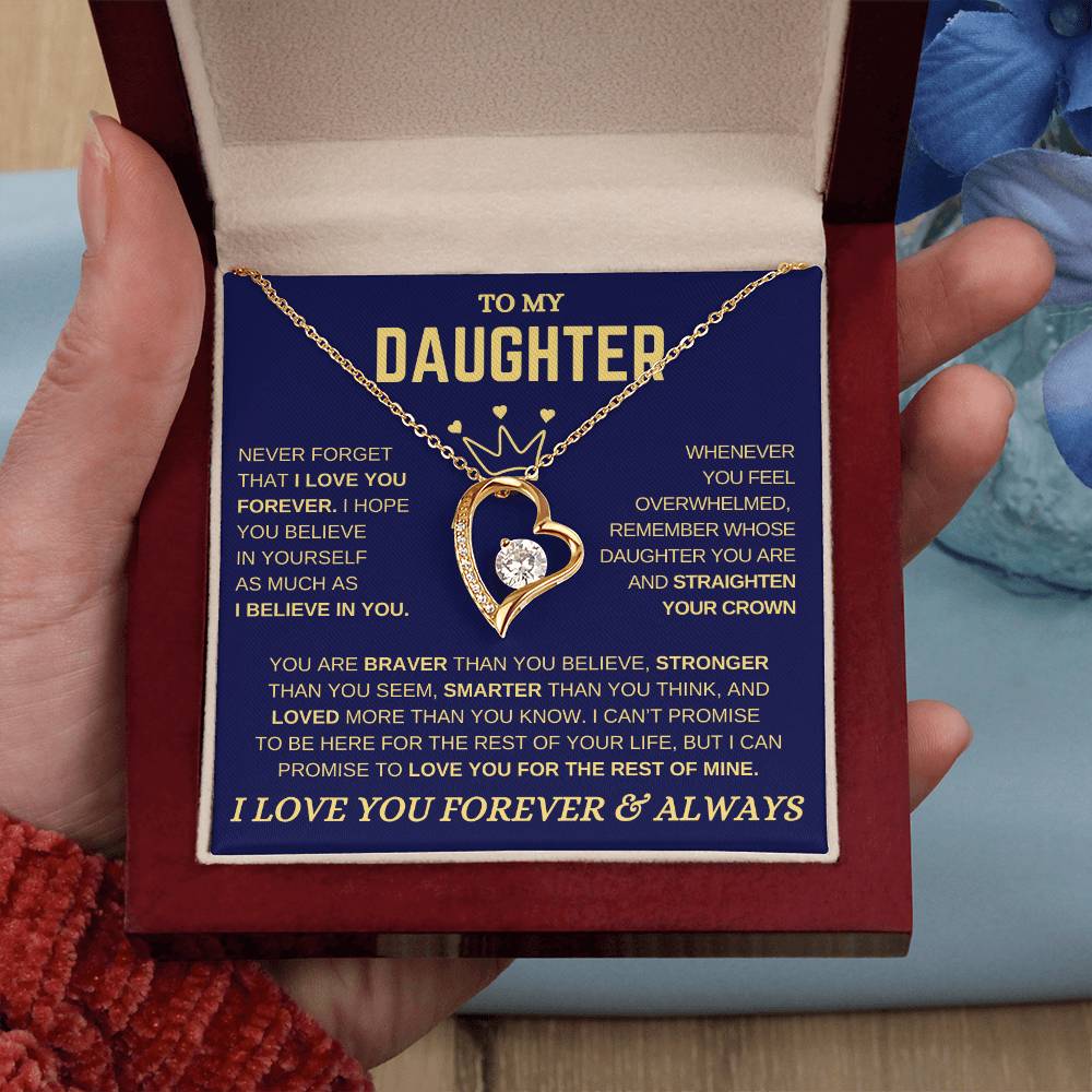 Daughter Gift – “Straighten Your Crown” Forever Love Necklace