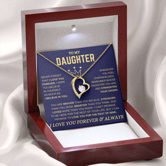 Daughter Gift – “Straighten Your Crown” Forever Love Necklace