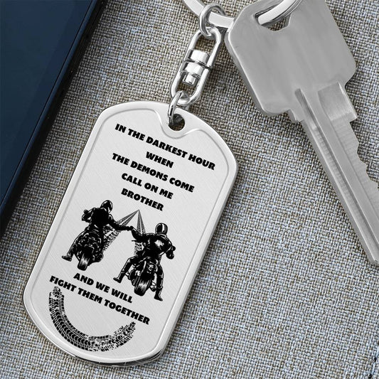 Call on Me Brother / Dog Tag Keychain