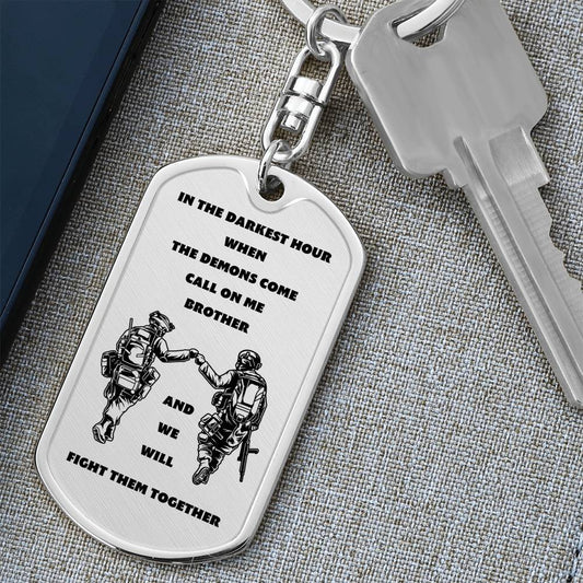 Brother in Arms / Dog Tag Keychain