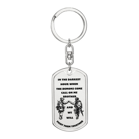 Call On Me Brother / Dog Tag Keychain