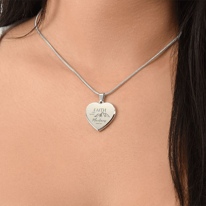 FAITH / Engraved Heart Necklace
