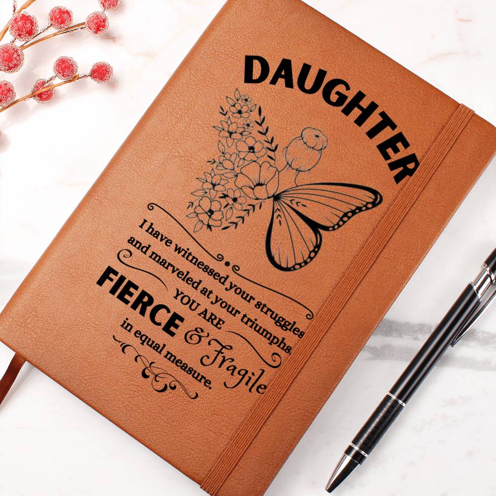 Daughter / Gift from Dad / Gift from Mom / Graphic Leather Journal