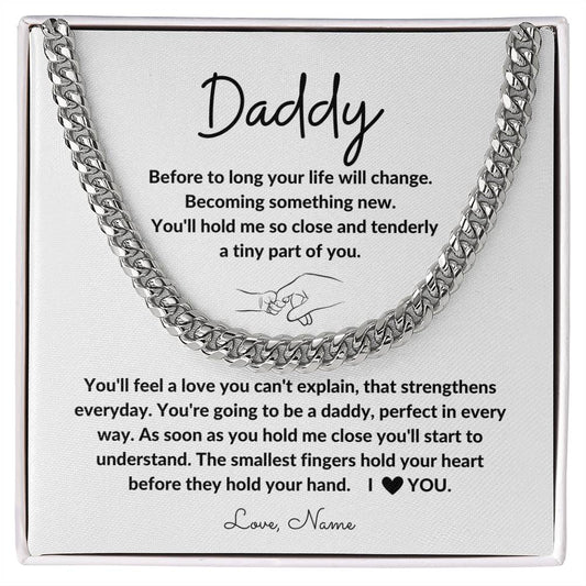 Daddy / Dad to be / Cuban Link Chain / Personalized Message Card