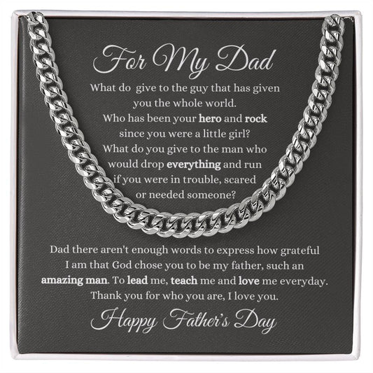 To My Dad / Happy Father's Day / Cuban Link Chain