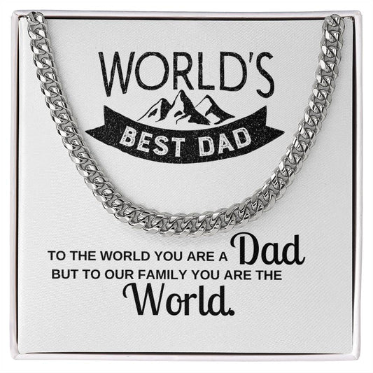 World's Best Dad / Cuban Link Chain