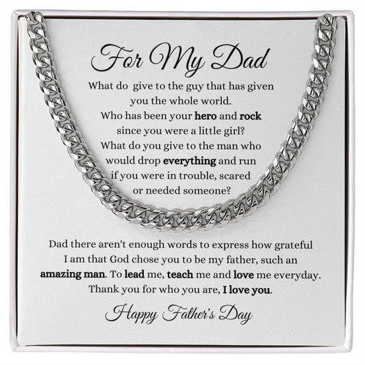 To My Dad / Happy Father's Day / Cuban Link Chain