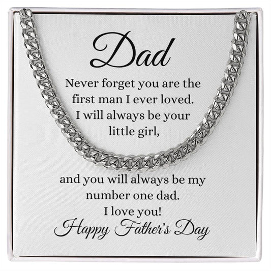 Dad / Happy Father's Day / Gift from Daughter / Cuban Link Chain