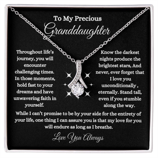 To My Precious Granddaughter / Alluring Beauty Necklace / Personalized Message Card