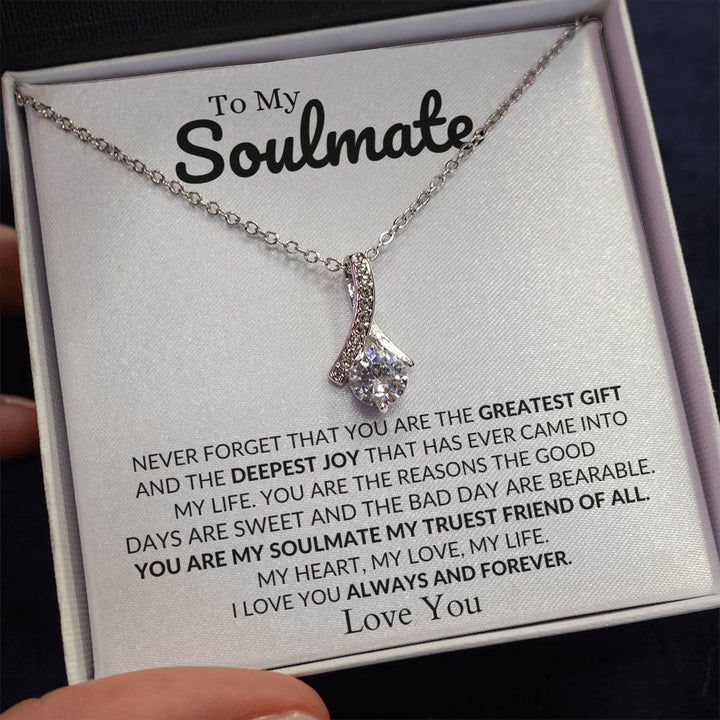 To My Soulmate / My Greatest Joy / Alluring Beauty Necklace / Personalized Message Card