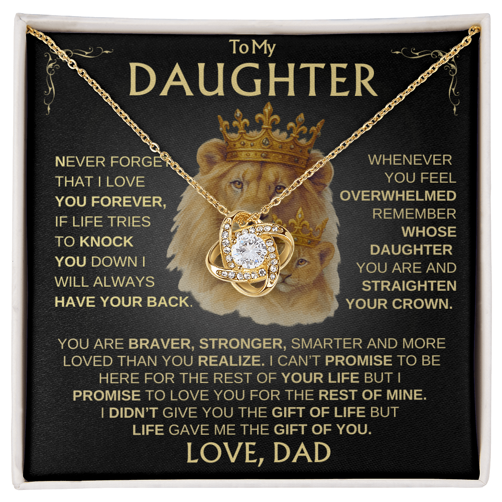 To My Daughter~ Love, Dad / Always Have Your Back / Love Knot Necklace