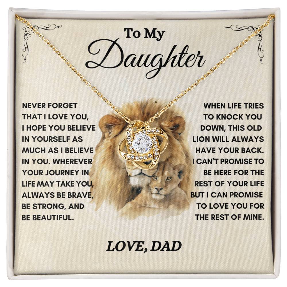 To My Daughter / This Old Lion / Gift from Dad / Love Knot Necklace