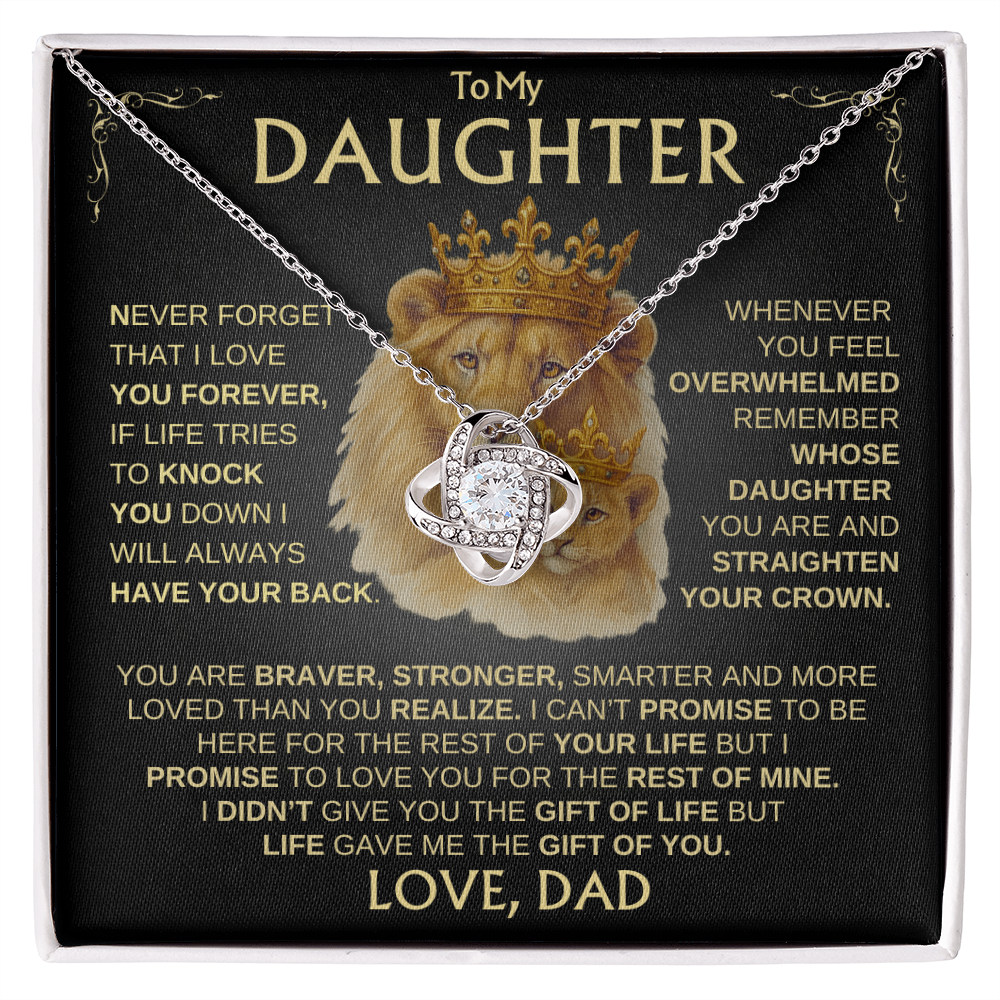 To My Daughter~ Love, Dad / Always Have Your Back / Love Knot Necklace