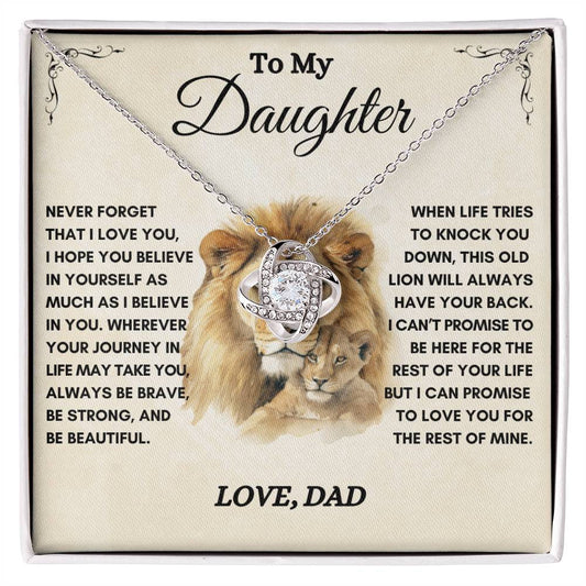 To My Daughter / This Old Lion / Gift from Dad / Love Knot Necklace