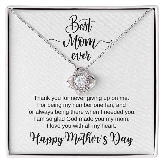 Happy Mother's Day / Best Mom Ever / Love Knot Necklace