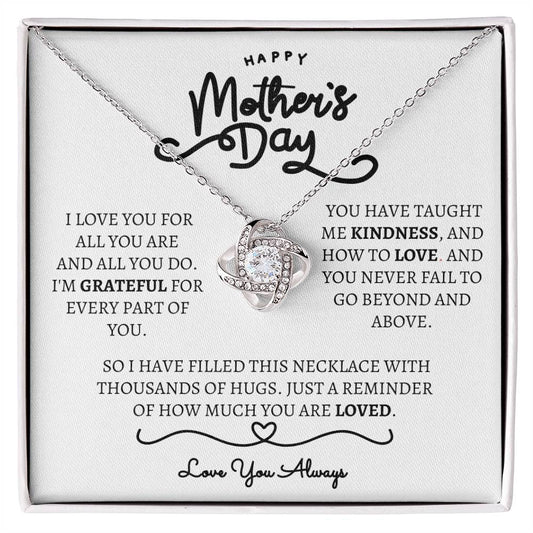 Happy Mother's Day / Grateful for You / Love Knot Necklace / Personalized Message Card