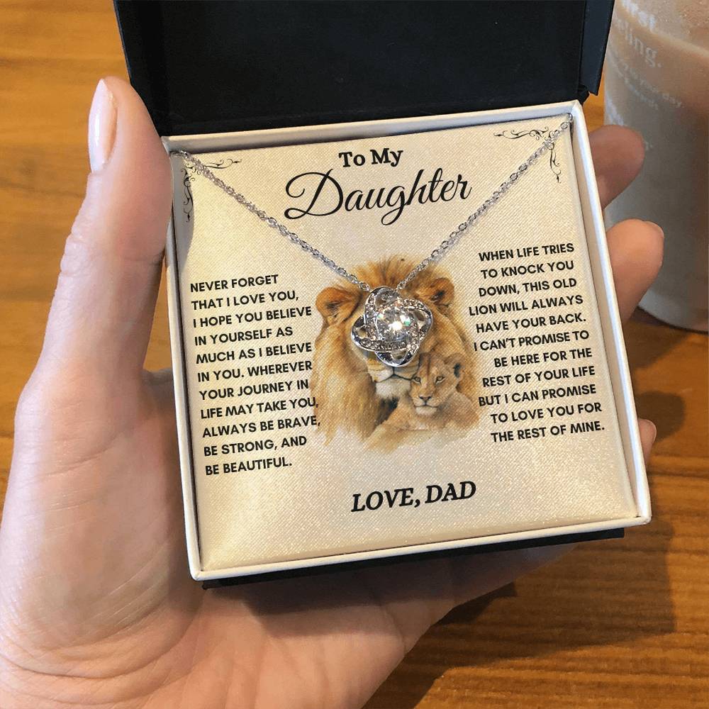 To My Daughter / This Old Lion / Gift from Dad / Love Knot Necklace