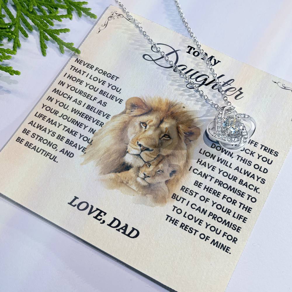 To My Daughter / This Old Lion / Gift from Dad / Love Knot Necklace