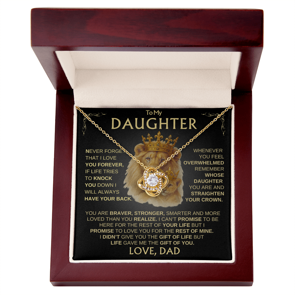 To My Daughter~ Love, Dad / Always Have Your Back / Love Knot Necklace