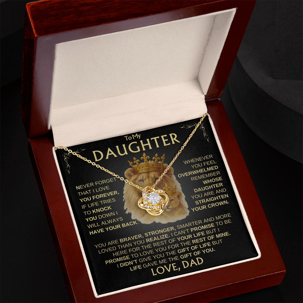 To My Daughter~ Love, Dad / Always Have Your Back / Love Knot Necklace