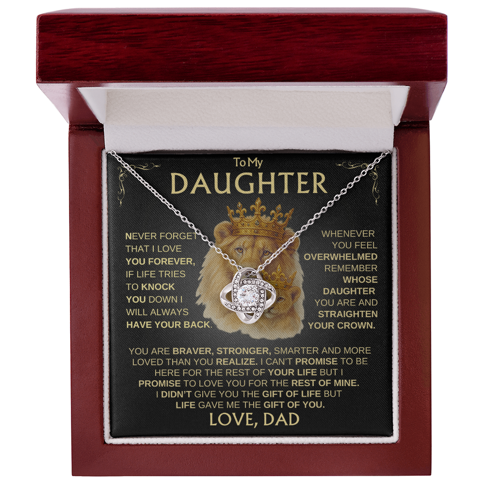 To My Daughter~ Love, Dad / Always Have Your Back / Love Knot Necklace