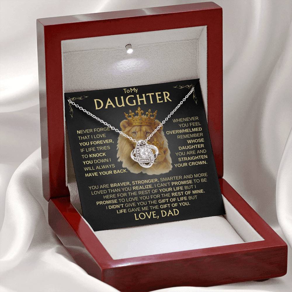To My Daughter~ Love, Dad / Always Have Your Back / Love Knot Necklace