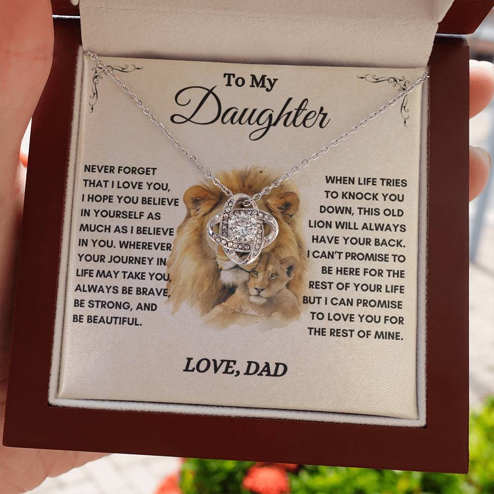 To My Daughter / This Old Lion / Gift from Dad / Love Knot Necklace