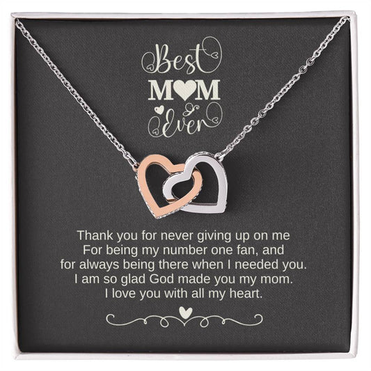 Best Mom Ever / Interlocking Heart Necklace