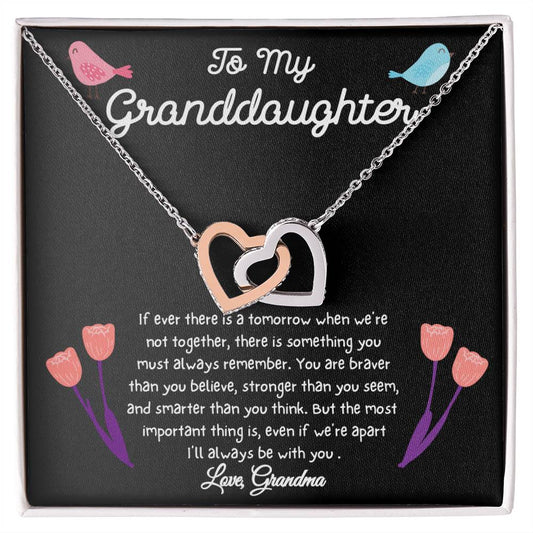 To My Granddaughter / Personalized Closing / Interlocking Heart Necklace