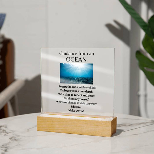 Guidance from an Ocean / Acrylic Plaque with LED light upgrade