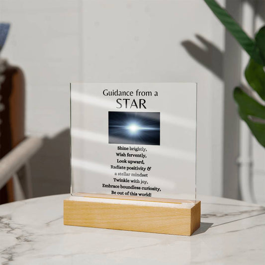 Guidance from a Star / Acrylic Plaque with LED light upgrade