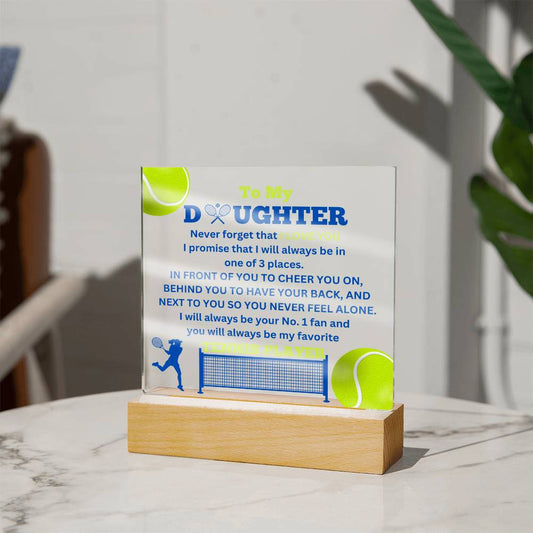 To My Daughter / No.1 Tennis Player / Gift from Mom / Gift from Dad / Acrylic Plaque with LED light