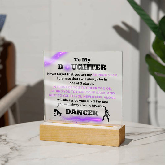 To My Daughter / No.1 Dancer / Gift from Mom / Gift from Dad / Acrylic Plaque with LED light